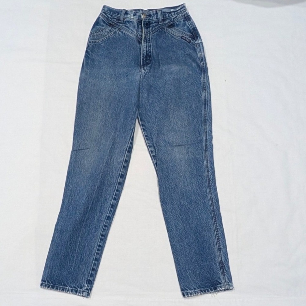 Vintage Rockies High Waisted Western Jeans Medium Wash Tapered Leg 7/8